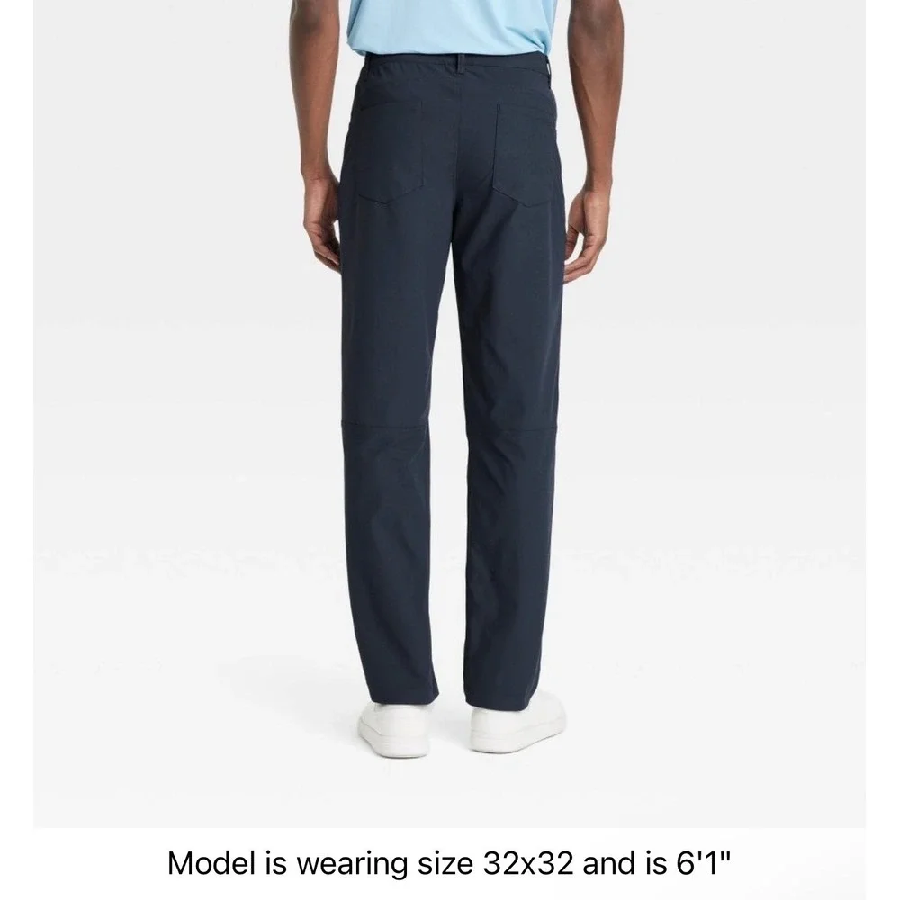 All In Motion Mens 360 Lifestyle Relaxed Fit 5-Pocket Pant Navy Blue 32x30 UPF50